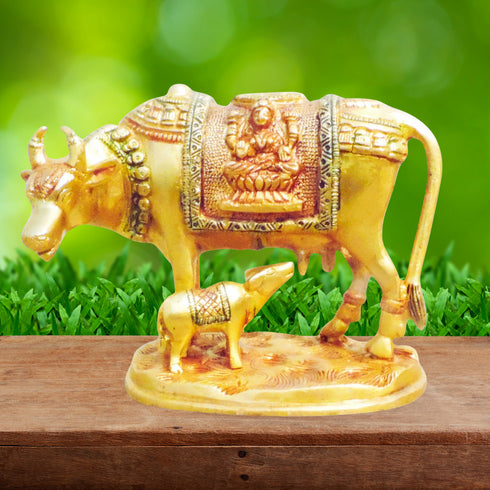 Brass Cow With Calf Statue 1.525kg